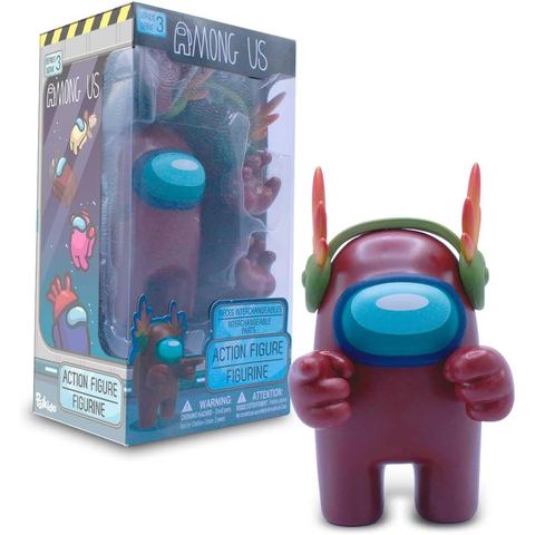 Among Us Maroon Crewmate Baseball Hat Figure, 7 in