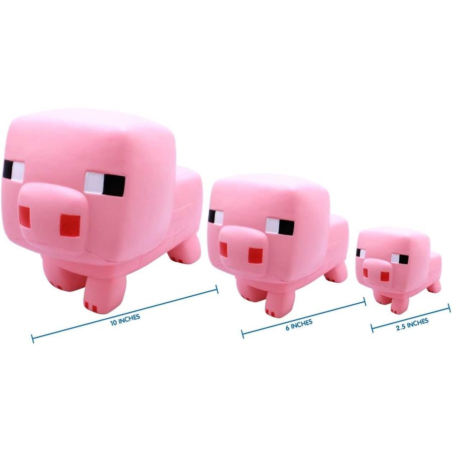 Minecraft Mighty Mega SquishMe Pig, 10 in, view 4