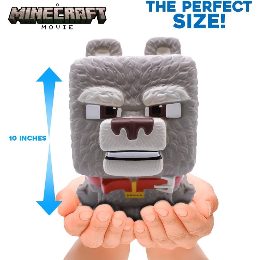 Minecraft Movie Dennis the Wolf Mighty Mega SquishMe, view 4