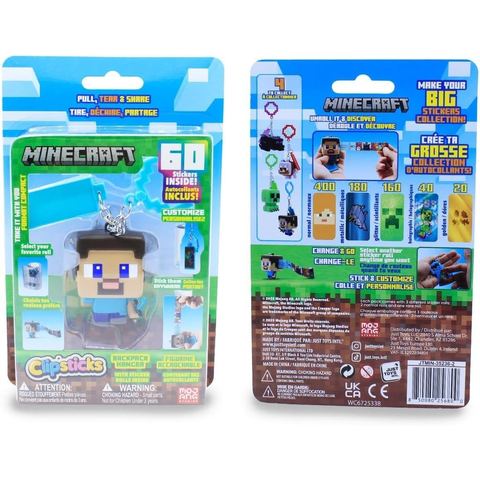 Minecraft Steve Clipstick Backpack Hanger