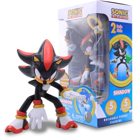 Sonic Shadow Action Figure with Ring, 3.9 Inch